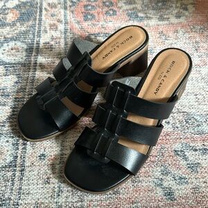 Rock & Candy Black Block Heel Sandals